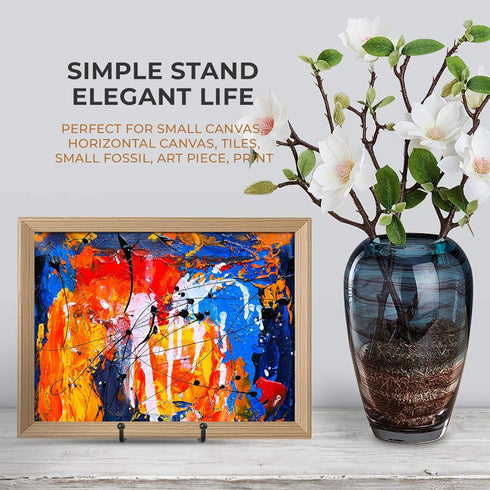 TR-LIFE 4 Pack 4.5 Inch Plate Stands for Display, Black Metal Frame Holder for Picture, Decorative Plate, Book