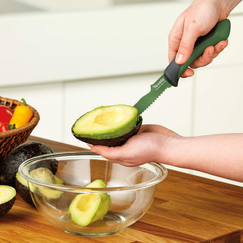 Tovolo 5.75" Slicer with Comfort Grip Handle, Serrated Kitchen Knife for Avocados with Pitter & Masher, 1 Count