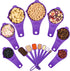 Plastic Measuring Cups and Spoons Set, 15 Pieces, 7 Dry & Liquid Measuring Cups, 7 Spice Spoons with Leveler