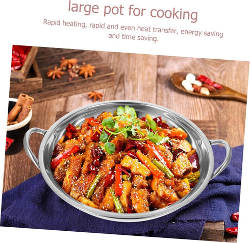 Stainless Steel Griddle Cookware, Small Pots for Cooking, Ramen Pot, Large Cooking Pan, Steel Wok, Stock Pot
