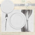 Ambesonne Grey Place Mats Set of 4, Vintage Damask Inspired Wavy Stripes with Flowers, Washable