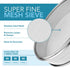 Stainless Steel Flour Sifter, Fine Mesh Round Baking Sifter, 9.5" Diameter x 2.5" High, Mesh-Hole Size 0.3mm