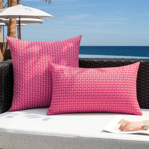 Pack 2 26x26 Inch, Kevin Textile Outdoor Waterproof Throw Pillow Covers of Valentines Day Boho Farmhouse Decorative