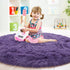 6x6 junovo Round Rug Feet Fluffy Soft Area Rugs for Kids Girls Room Princess Castle Plush Shaggy Carpet Cute Circle