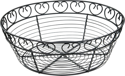 Winco Wire Fruit Basket, Black, 10-Inch by 3-Inch