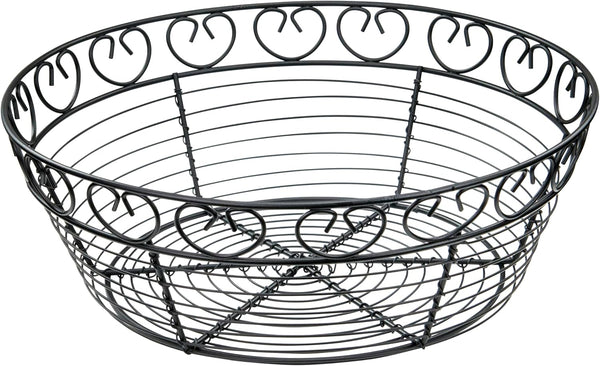 Winco Wire Fruit Basket, Black, 10-Inch by 3-Inch