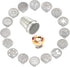 Lofekea Stainless Steel Powder Shakers, 16PCS Barista Stencils for Coffee Decorating and Baking