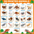 21 3D Set Pcs Mini Printed Animal Statues - Movable Joints Realistic Collectible Figurines for Adults, Home Office Desk