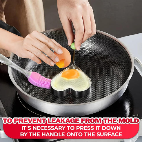 5Pcs Stainless Steel Ring Molds for Cooking Egg - Pancake Shapes Cooking Rings for Frying Eggs