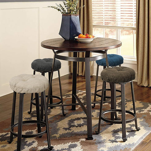 OnlyGray-Black,14" (35 cm) baibu Stool Covers Round, Super Soft Round Bar Stool Cushion Covers Seat Cushion - One