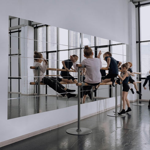 Ruomeng 14" 12" 12Pcs Gym Mirror Tiles - x x Wall Mounted Mirror Glass Frameless Full Length Mirror Tiles for Home Gym