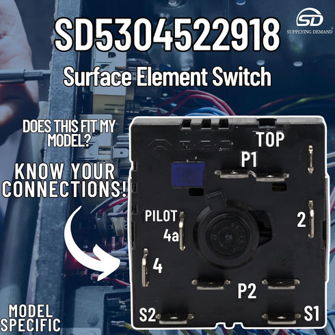 Supplying Demand 5304522918 Range Surface Element Infinite Control Switch, Replaces AP6983743, PS12746358