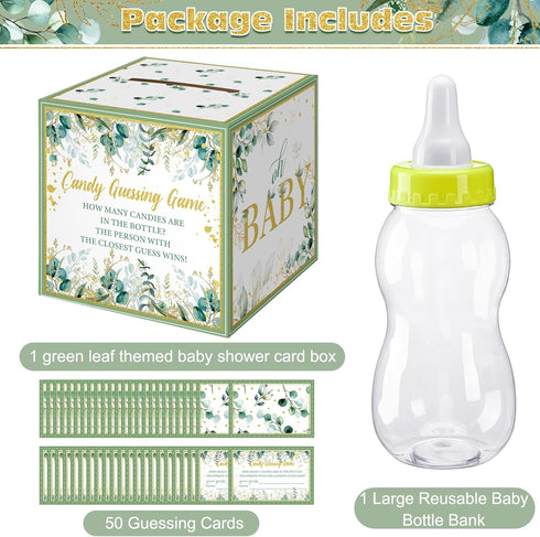 52 Sets Glenmal Pcs Baby Shower Games Gift Large Baby Bottle for Shower Game Guess How Many Candies Decorations