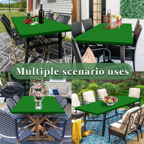 6 Pack 8 (Green,30" 96") Picnic Fitted Table Cover for Foot Tablecloth for Rectangle Tables Waterproof Stretch Washable