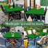 6 Pack 8 (Green,30" 96") Picnic Fitted Table Cover for Foot Tablecloth for Rectangle Tables Waterproof Stretch Washable