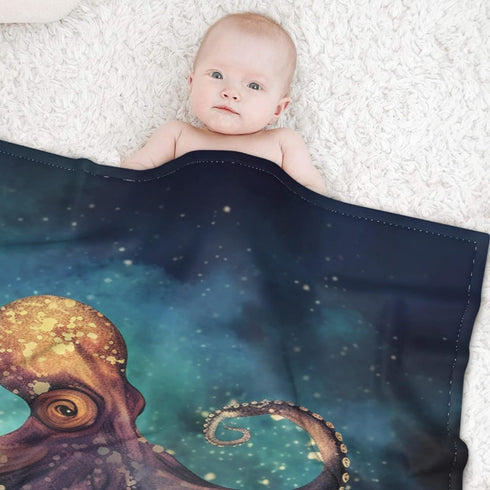 80"X60" Octopus Fleece Throw Blanket Lightweight Super Soft Flannel Bed Blanket Perfect Home Decor for Couch Chair Sofa