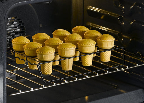 Nifty Ice Cream Cone Cupcake Baking Rack – Holds 12 Medium & Large Cupcake Cones, Non-Stick, Dishwasher Safe