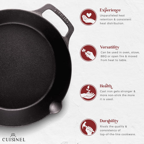 Cast Iron Skillet Set, 8"+10"+12" Frying Pans with Glass Lids and Silicone Handle Holder Covers