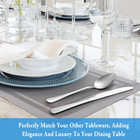 Teaspoon Set - 16 Piece 6.7" Premium Stainless Steel Tea Spoons, Durable Kitchen Dessert Spoon Set, Mirror Finish