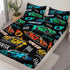 Set 2 Sets. HOSIMA Cartoon Sports Car Bedding - Queen Size, Fast and Furious Racing Car Pattern with Pillowcases, Black