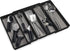 ELTOW Expandable Utensil Drawer Organizer, 5 Compartment Non-Slip & Adjustable Large Tray for Kitchen Drawers, Black