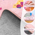 4ft ABC Kids Alphabet Round Rug Washable Soft Circle Nursery Rug, Non-Slip Educational Carpet with Pink Butterfly