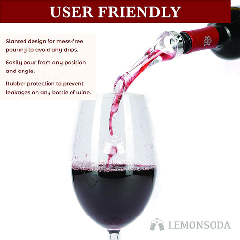 LEMONSODA Wine Aerator Pourer - Essential Clear Wine Aerator Spout