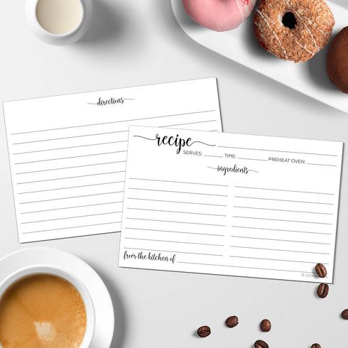 321Done Recipe Cards, Set of 50, 4x6, Double-Sided Premium for Weddings, Made in USA