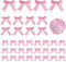 Waydress 36 Pieces Bow Decor, Pink Christmas Tree Bow Ornament, Glitter Ribbon Bowknot for Wreath Garland, Party Crafts