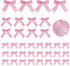 Waydress 36 Pieces Bow Decor, Pink Christmas Tree Bow Ornament, Glitter Ribbon Bowknot for Wreath Garland, Party Crafts