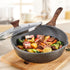 SENSARTE Nonstick Deep Frying Pan Skillet, 11-inch Saute Pan with Lid, Healthy Stone Cookware, Induction Compatible