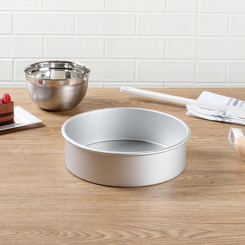 Met Lux 10 x 3 Inch Straight-Sided Baking Tin, 1 Round Cake Pan - Oven-Ready, Freezable, Anodized Aluminum for Baking
