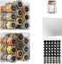 Vetacsion Set of 18 Magnetic Glass Spice Tins with 100 Preprinted Seasoning