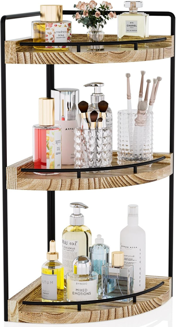 Corner Bathroom Counter Organizer, 3 Tier Bathroom Storage Countertop for Skincare, Sink