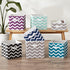 DII Non Woven Polyester Storage Bin, Chevron, Black, Small Set of 2