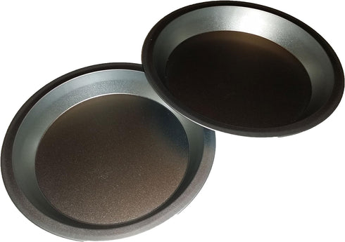 Two 9 inch Heavyweight Steel Non-Stick Bakeware Pie Pans Set with Even Heating (Standard Version)