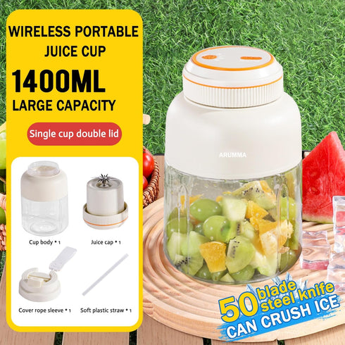 46oz 1400ML Portable Smoothie Blender for Smoothies & Shakes USB Charging Cordless Powerful Blades Blending Portable