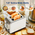 YSSOA Stainless Steel 2 Slice Toaster, Extra Wide Slot with 6 Shade Settings and Bagel/Defrost/Cancel Functions, White