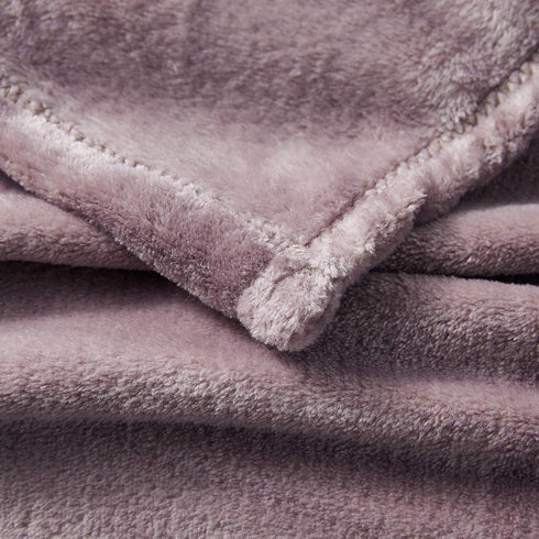 BOURINA Fleece Blanket Flannel Throw Blanket (Lavender, Throw Size) Lightweight Cozy Microfiber for Sofa, Couch, Bed