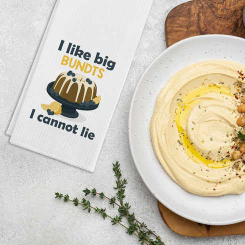 GOSJINNK Funny Baking Kitchen Towels I Like Big Bundts I Cannot Lie Cleaning Cloth Funny Sayings Humorous Dish Towels