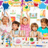 206 4 4 Inch Set HyDren Pcs Paint Party Favors Bulk x Canvas Easel and Watercolor Paint Palette Brush Stickers Puffy