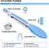 MSY BIGSUNNY Kitchen Food Tongs, 7" Mini Silicone Serving Tongs, Set of 3 (Blue)