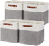 Temary 12 Inch Storage Baskets, Foldable Fabric Storage Cubes 4PCs for Organizing Clothes and Towels