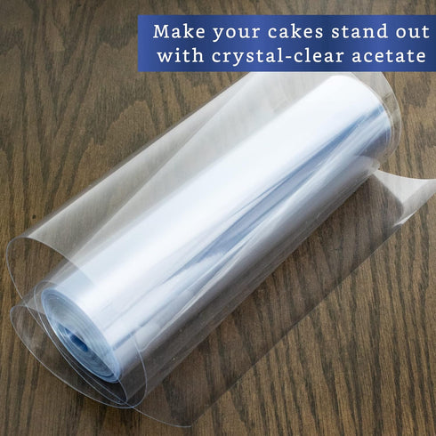 Cake Collar Acetate Roll 8 x 600 in (50ft) - Acetate Cake Collars for Baking, Cake Ring Sleeves, Cake Wrapping
