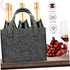 Wine Bag Tote, Portable Coolers Felt Wine Carrier Tote Bag, Reusable Wine Purse for Carrying Bottles