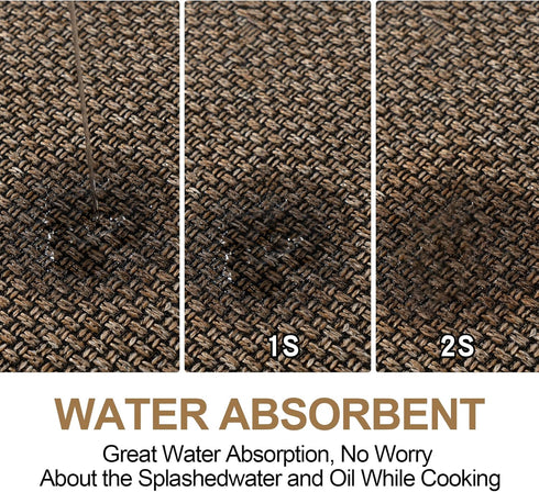 Kitchen Mat 1 PCS, Cushioned Non Slip Rugs for Kitchen Floor, Absorbent Runner Mats for Home, Office (Brown, 17.3"x47")