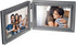Malden International Designs Concourse Pewter Metal Picture Frame, Double Horizontal, 2-4x6, Silver