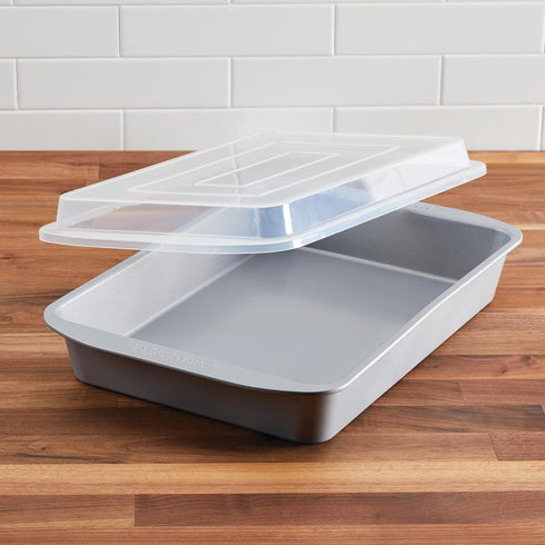 Farberware GoldenBake Nonstick Baking Pan with Lid, Rectangle, Insulated, 9 Inch x 13 Inch, Gray
