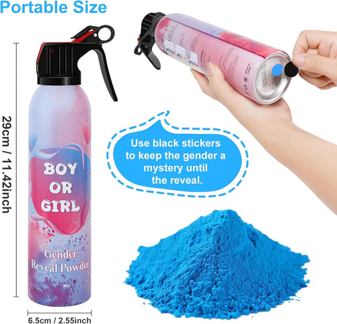 2 Packs, 10ft Large Gender Reveal Smoke Bombs Blue Biodegradable Powder Spray for Baby Boy Reveal, Long-Lasting Smoke