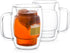 JoyJolt Cadus Double Wall Insulated Glass Coffee Cups Set of 2 - 10-Ounces Tea Glasses